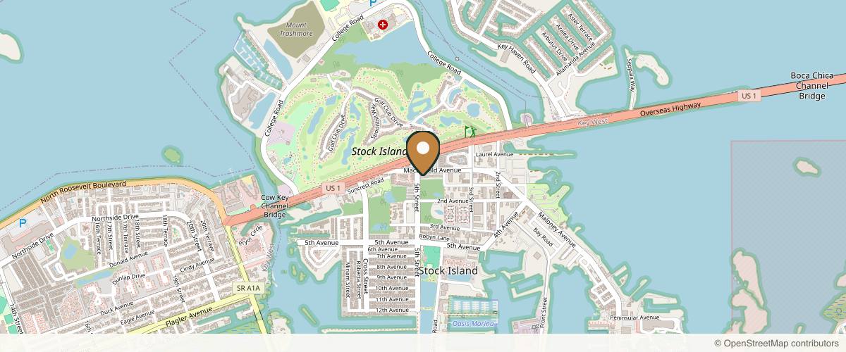Map showing the exact location of George Peterson, MD at 5450 MacDonald Ave Ste 12, Key West, FL 33040, USA