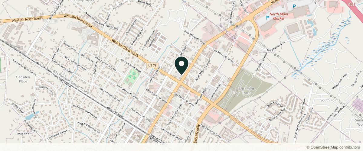 Map showing the exact location of Germain Dermatology at 602 N Main St, Summerville, SC 29483, USA