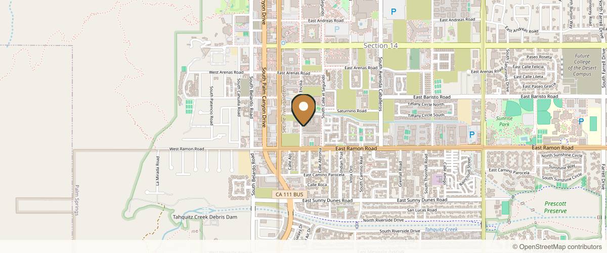 Map showing the exact location of Gigi's Holistic Mobile Massage and Spa - Palm Springs at 422 S Calle Encilia, Palm Springs, CA 92262, USA