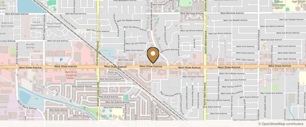 Map showing the exact location of Gilluxe Aesthetics at 2350 W Shaw Ave Suit 146A, Fresno, CA 93711, USA