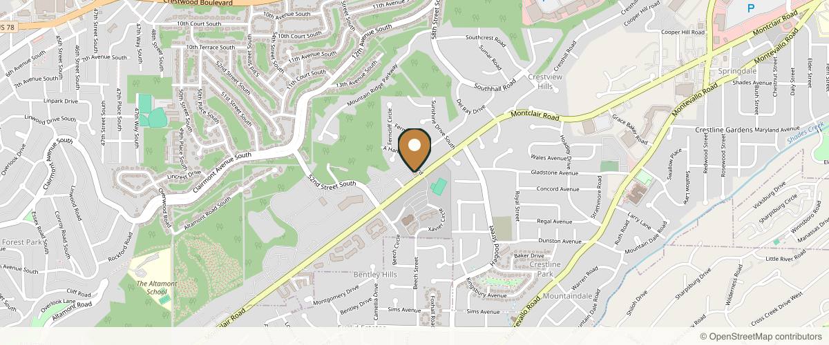 Map showing the exact location of Ginsburg Dermatology Center and Medical Spa at 972 Montclair Rd Suite 100, Birmingham, AL 35213, USA