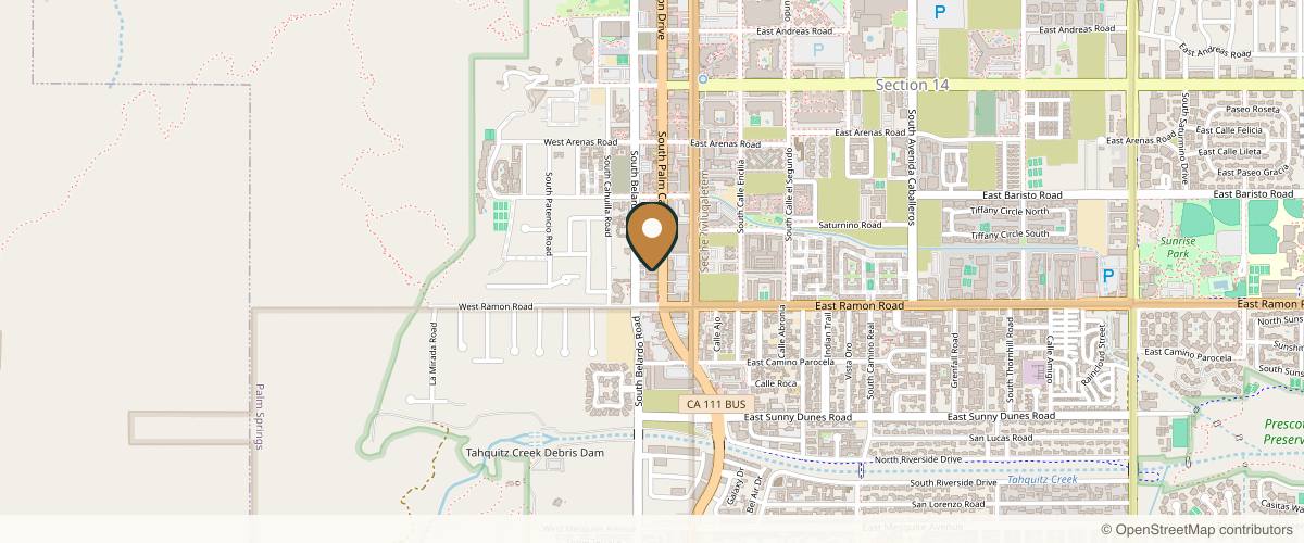 Map showing the exact location of Glam lab at 431 S Palm Canyon Dr Ste 200, Palm Springs, CA 92262, USA