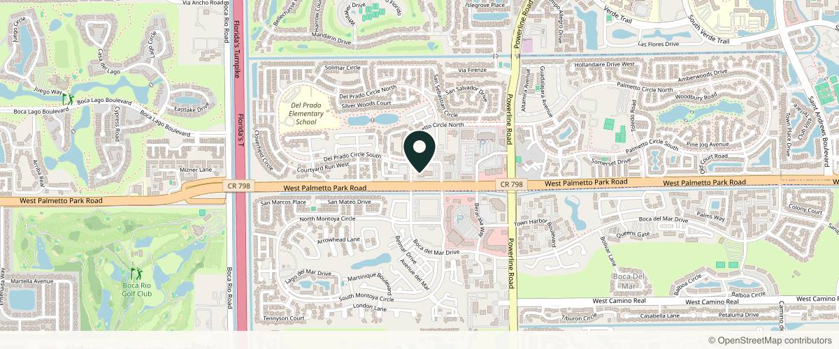 Map showing the exact location of Glamor Medical at 7301 W Palmetto Park Rd #106B, Boca Raton, FL 33433, USA