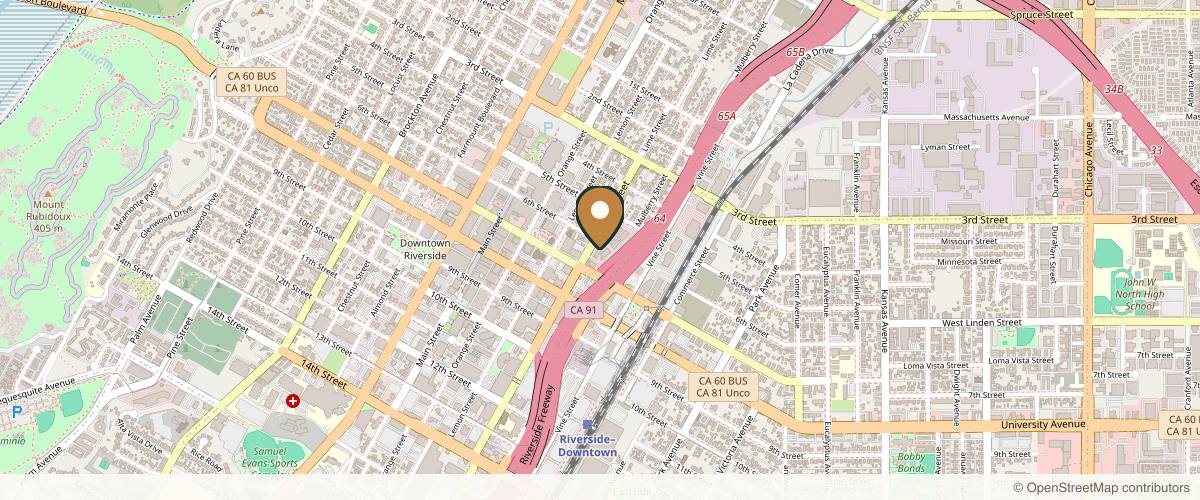 Map showing the exact location of Glamour Medspa at 3600 Lime St #314, Riverside, CA 92501, USA