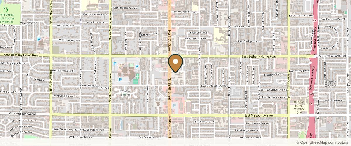 Map showing the exact location of GlamWright Medical Boutique at 707 E Palo Verde Dr Ste A, Phoenix, AZ 85014, USA