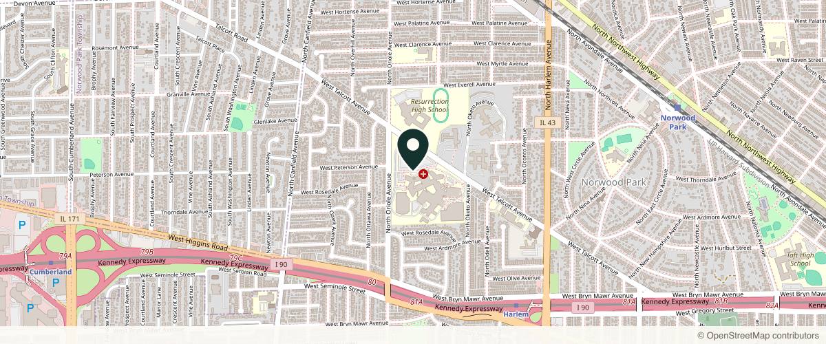 Map showing the exact location of Glazer Dermatology at 7447 W Talcott Ave Ste 321, Chicago, IL 60631