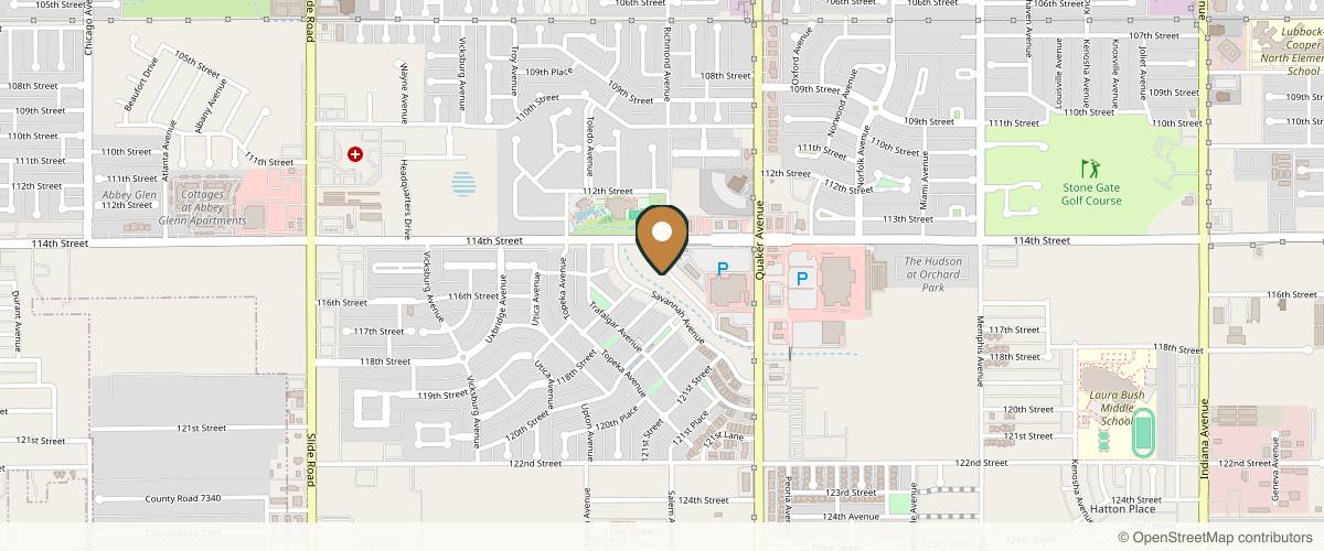 Map showing the exact location of GLO & SPA-RKLE Aesthetics & MedSpa at 4513 114th St, Lubbock, TX 79424, USA