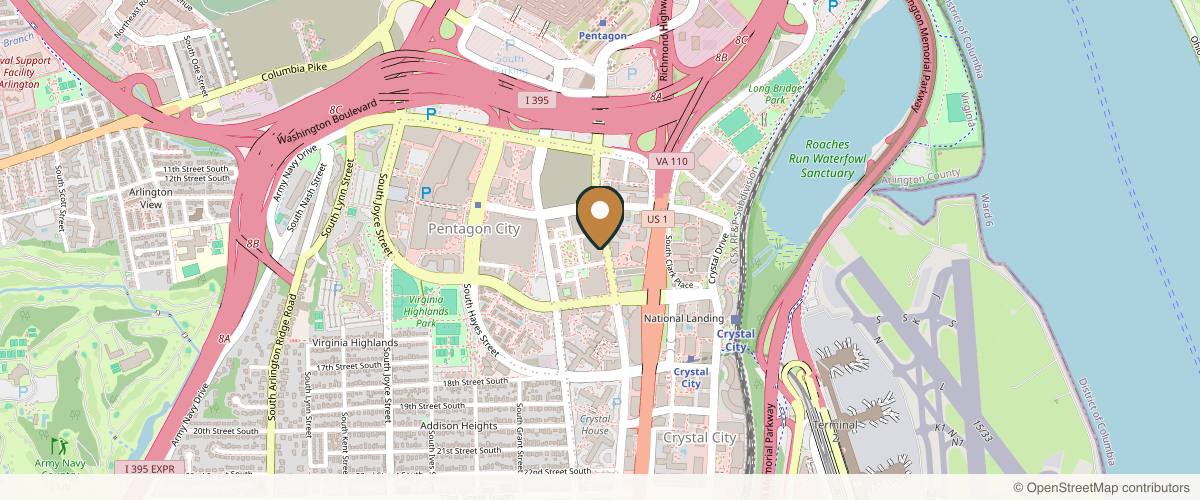 Map showing the exact location of GLO30 National Landing at 1350 S Eads St Ste 95, Arlington, VA 22202, USA