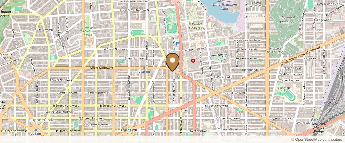 Map showing the exact location of GLO30 Shaw DC at 1924 8th St NW Ste 135, Washington, DC 20001, USA