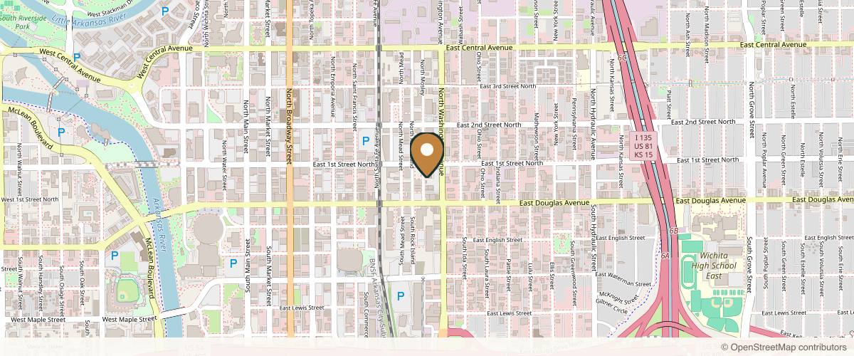 Map showing the exact location of GLOW 365 at 142 N Mosley St, Wichita, KS 67202, USA