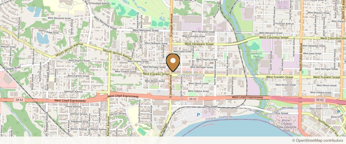 Map showing the exact location of Glow Aesthetic Medicine & Wellness at 2345 W Franklin St #102A, Evansville, IN 47712, USA