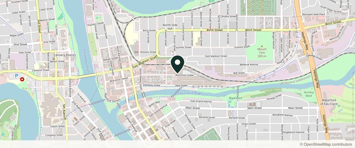 Map showing the exact location of GLOW Beauty & Clinical at 800 Wisconsin St Bldg 2, Suite 428, Eau Claire, WI 54703, USA