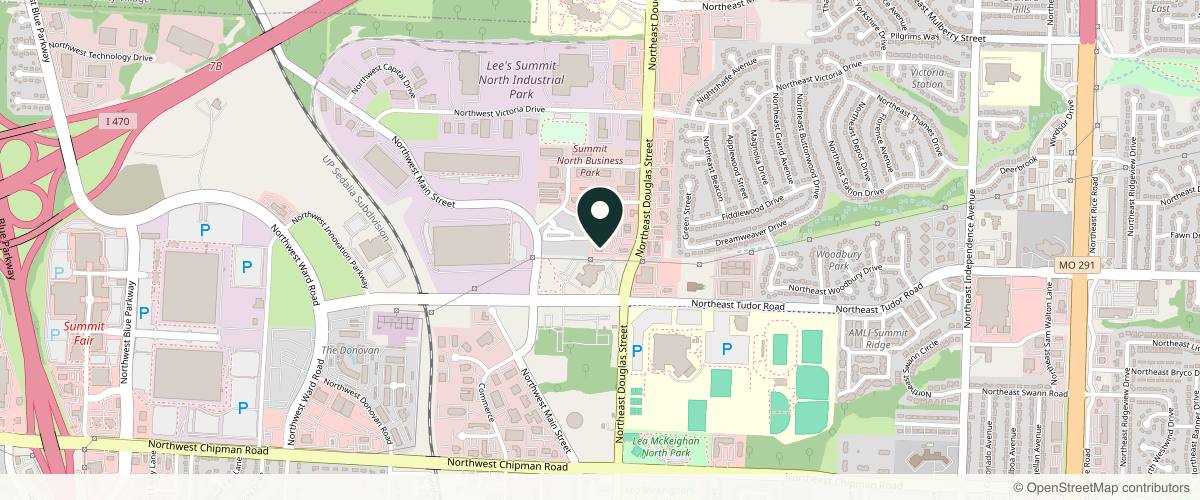 Map showing the exact location of Glow by Morgan at 1160 NE Douglas St Ste 118, Lee's Summit, MO 64086, USA