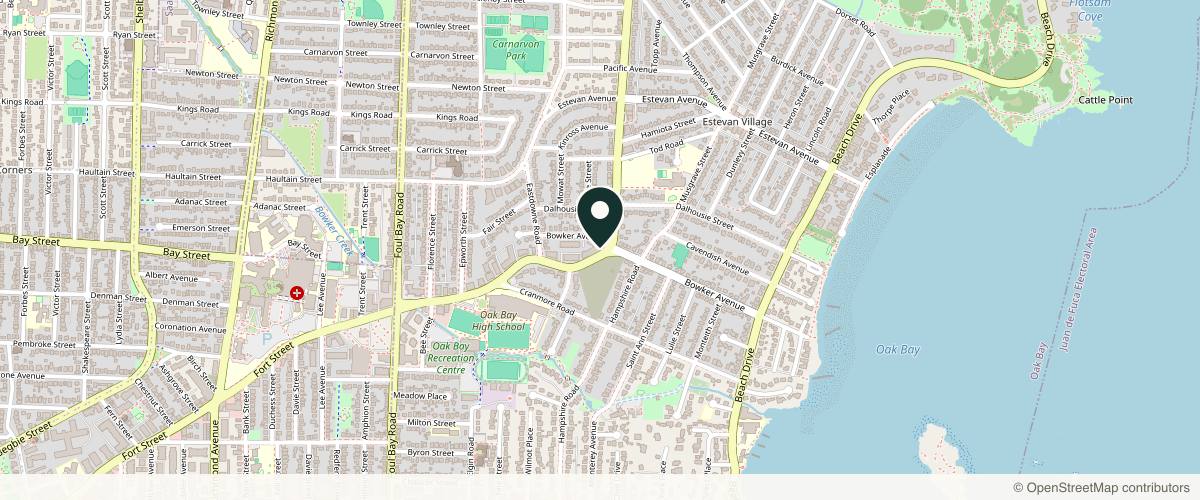 Map showing the exact location of Glow Integrative Clinic at 2280 Cadboro Bay Rd, Victoria, BC V8R 2E2, Canada