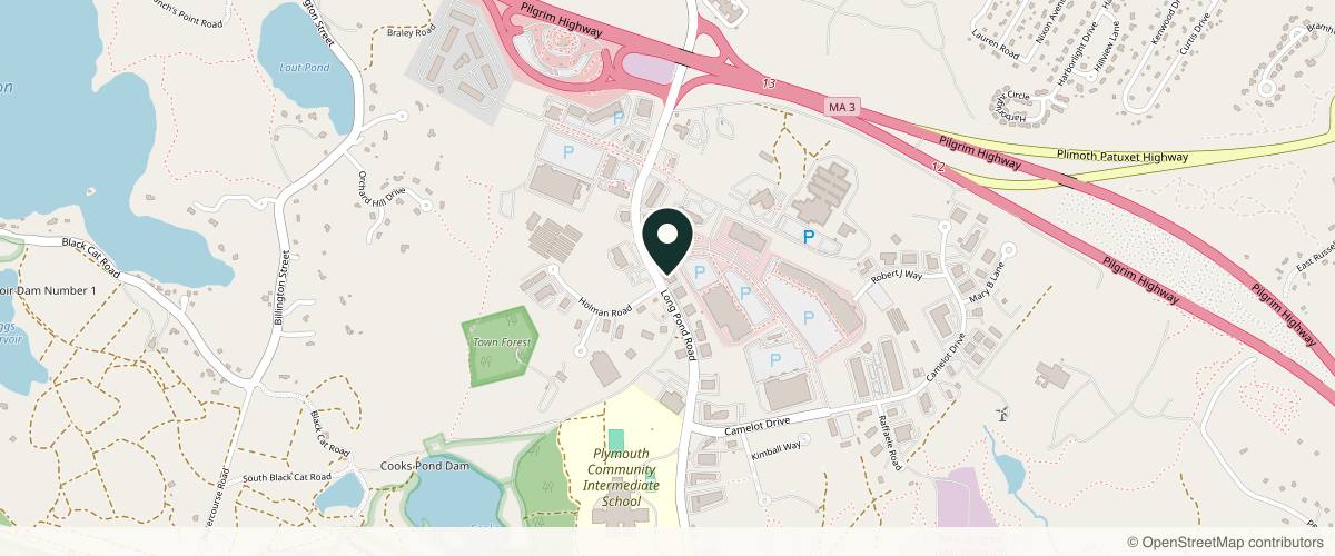 Map showing the exact location of Glow Med Spa at 74 Long Pond Rd #1c, Plymouth, MA 02360, USA