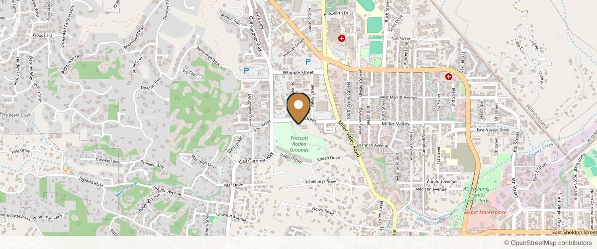 Map showing the exact location of Glow Medical Aesthetics & Wellness at 1027 Fair St Ste D, Prescott, AZ 86305, USA