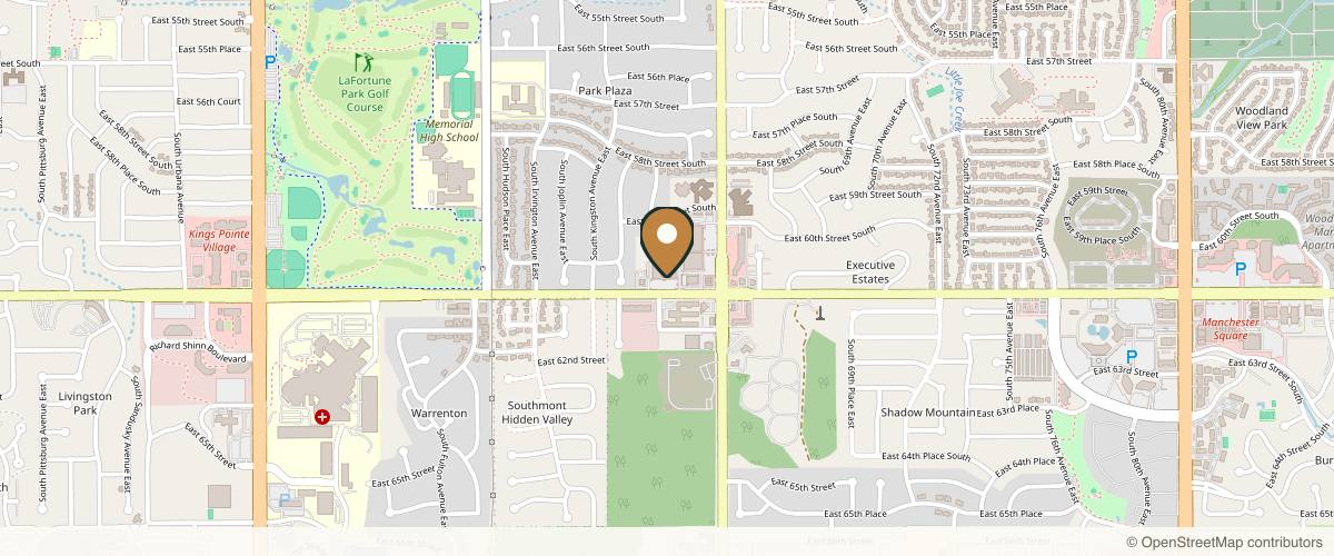 Map showing the exact location of Glow Medical Aesthetics at 6207 E 61st St, Tulsa, OK 74136, USA