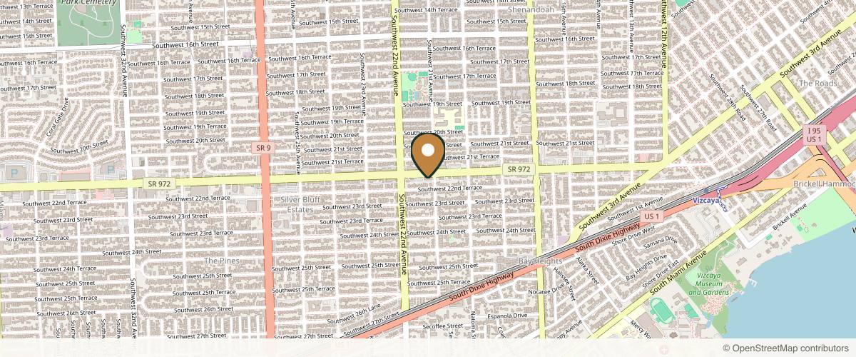Map showing the exact location of Glow Up by Vanessa at 2100 Coral Wy Fl 7 PH 706, Miami, FL 33145, USA