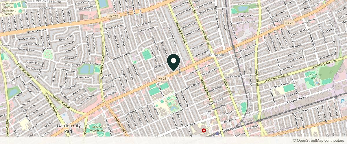 Map showing the exact location of GLOWDOCS at 266 Jericho Tpke, Mineola, NY 11501, USA