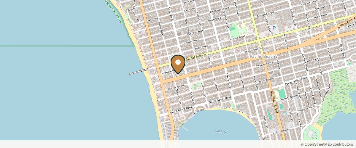 Map showing the exact location of Glowtox Aesthetics - Pacific Beach at 910 Grand Ave Ste 203, San Diego, CA 92109, USA