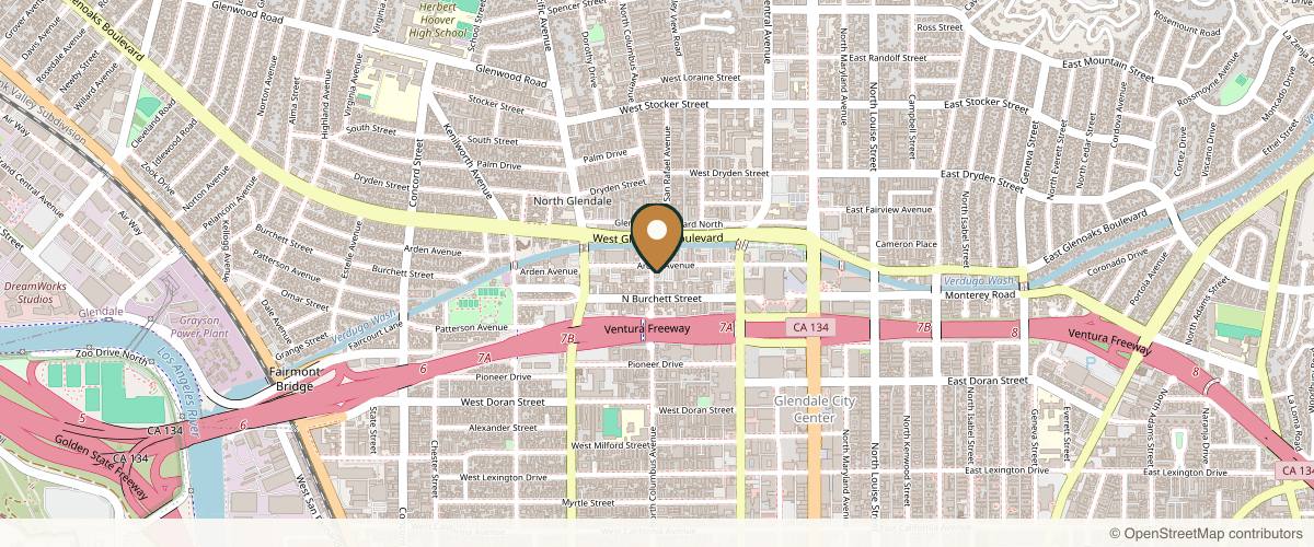 Map showing the exact location of Go Flawless Now at 372 Arden Ave Ste 205, Glendale, CA 91203, USA