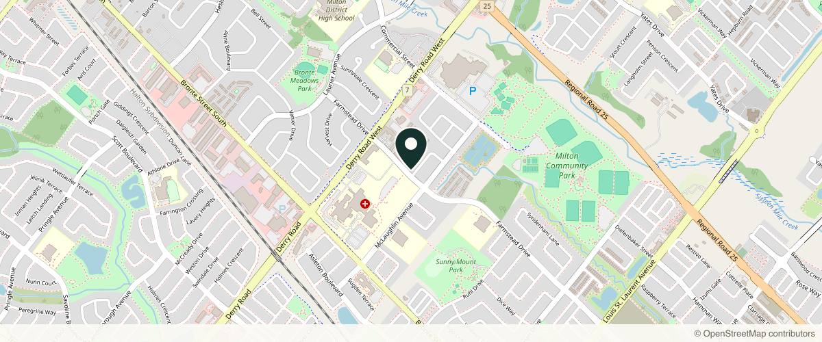Map showing the exact location of Go With The Glow by Dr Somia Khurram at 155 Minto Cres, Milton, ON L9T 7P5, Canada