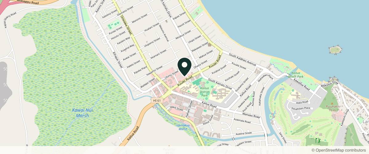 Map showing the exact location of Goddess Aesthetic Med Spa & Wellness at 9 A Maluniu Ave, Kailua, HI 96734, USA