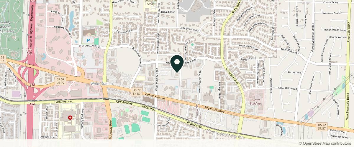 Map showing the exact location of Golden Face at 1661 International Dr, Memphis, TN 38120, USA
