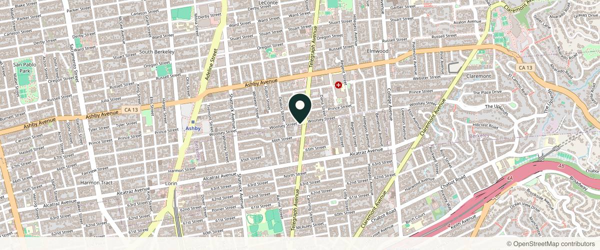 Map showing the exact location of Golden State Dermatology at 2320 Woolsey St Ste 202, Berkeley, CA 94705, USA