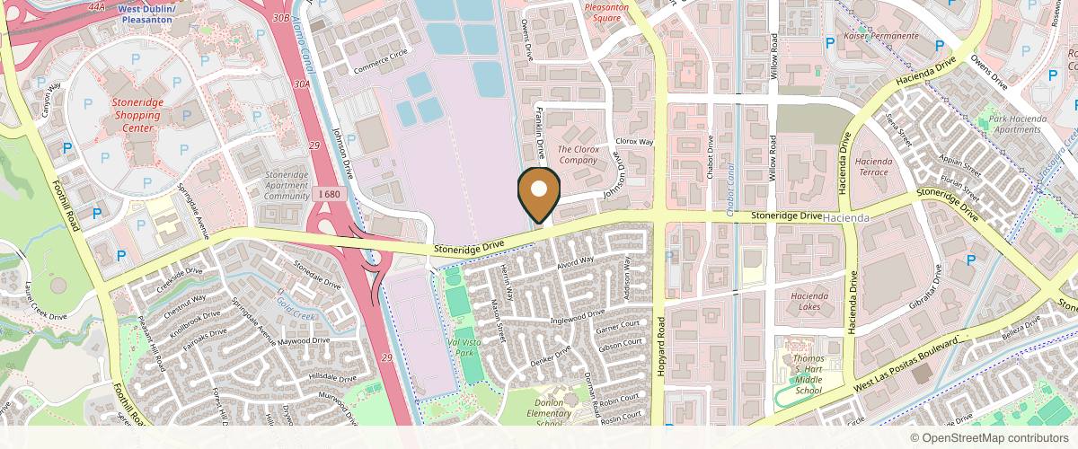 Map showing the exact location of Golden State Dermatology at 6155 Stoneridge Dr #150, Pleasanton, CA 94588, USA