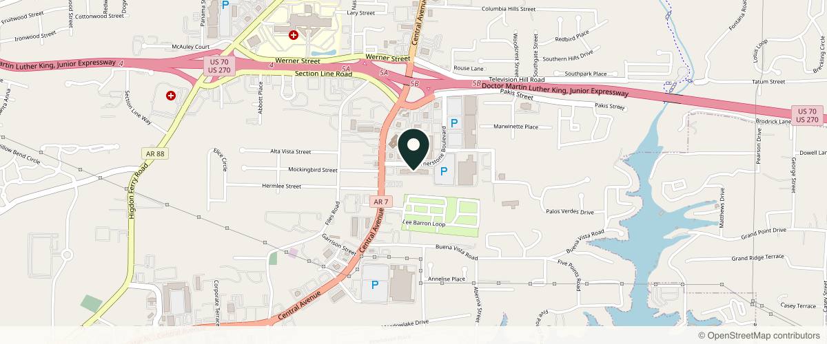 Map showing the exact location of Good Beauty Aesthetics and Wellness at 232 Cornerstone Blvd, Hot Springs, AR 71913, USA