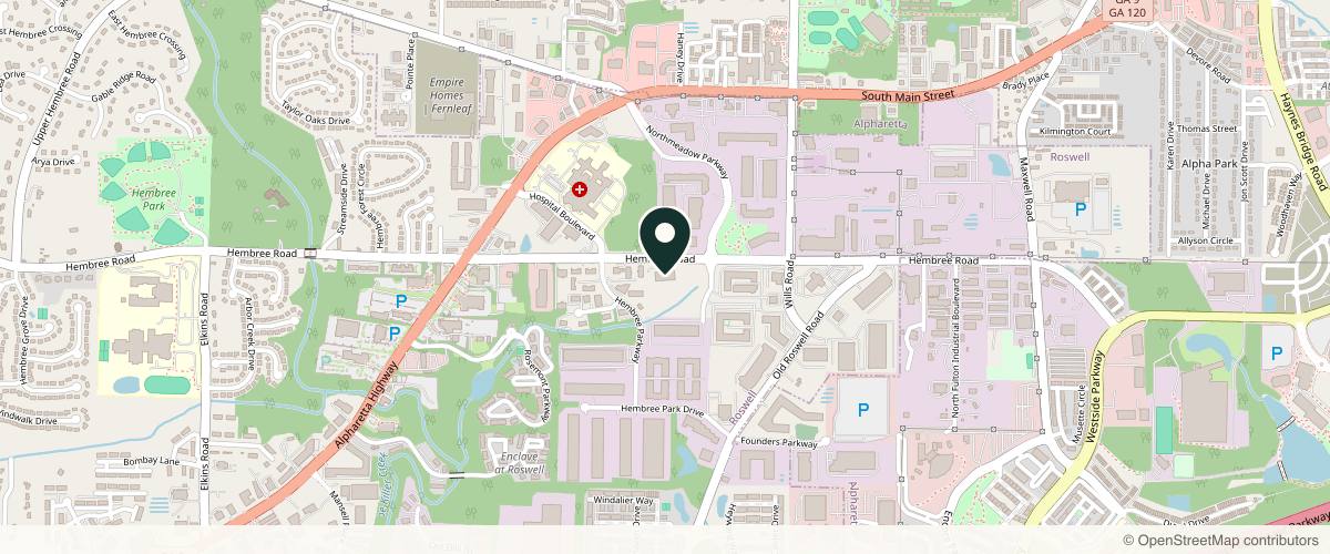 Map showing the exact location of Goodman Dermatology - Roswell at 1357 Hembree Rd #250, Roswell, GA 30076