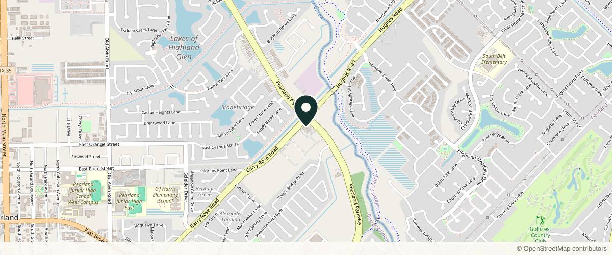 Map showing the exact location of Grace Full Aesthetics - Pearland | Weight Loss | Botox & Filler | Laser Hair Removal | Facials at 2110 Pearland Pkwy #124, Pearland, TX 77581, USA