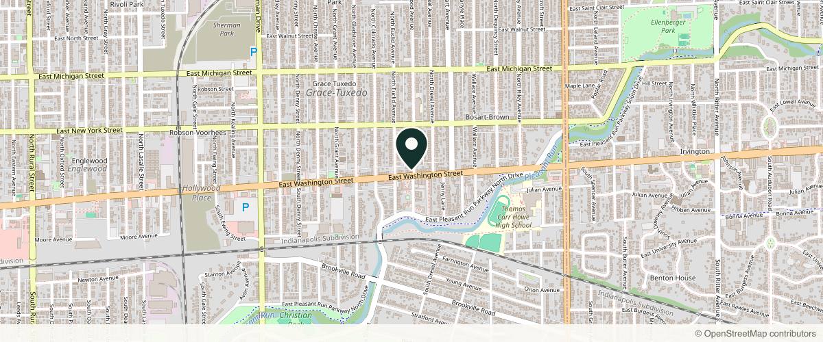 Map showing the exact location of Graceful Health at 4426 E Washington St, Indianapolis, IN 46201, USA
