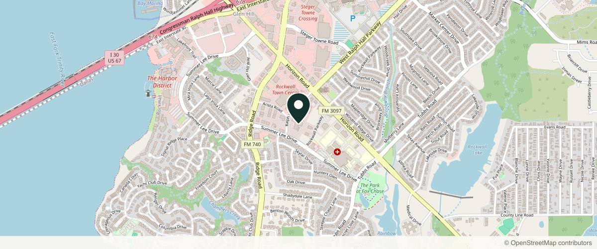 Map showing the exact location of Graceful Wellness Medspa at 1005 W Ralph Hall Pkwy Ste 130, Rockwall, TX 75032, USA