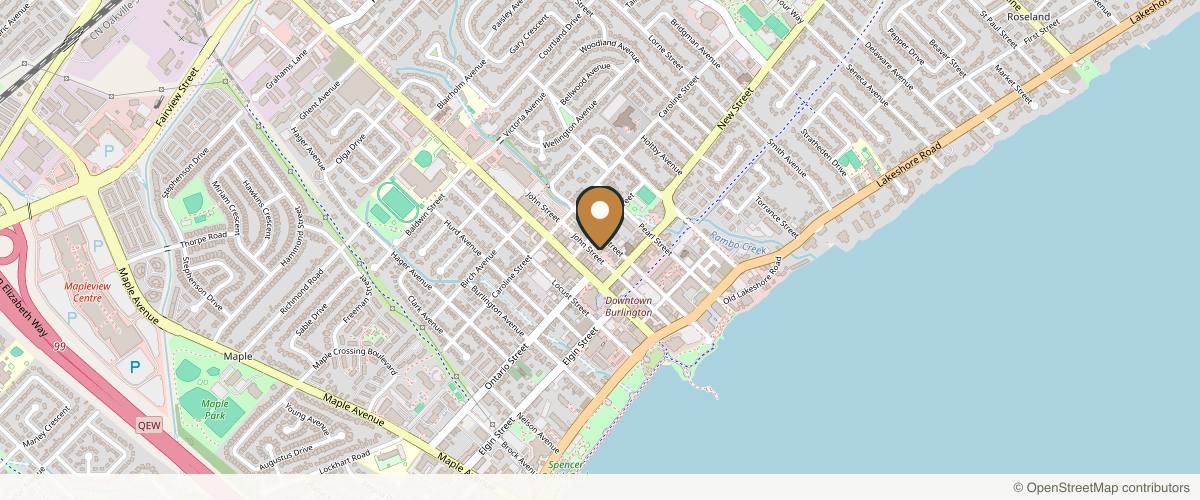 Map showing the exact location of GraceMed Downtown Burlington at 481 John St Ste 200, Burlington, ON L7R 2K8, Canada