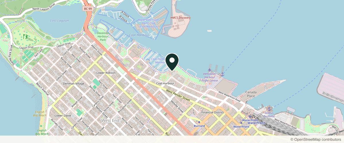 Map showing the exact location of Gracemed Esthetics & Wellness INC at 323 Jervis St Unit 20, Vancouver, BC V6C 3P8, Canada