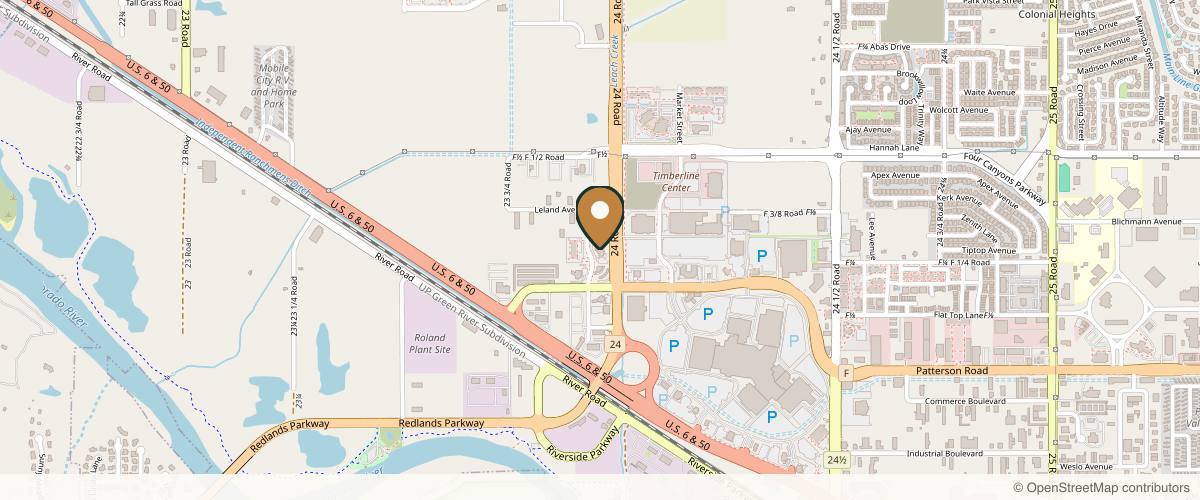 Map showing the exact location of Grand Valley Laser Aesthetics at 624 Rae Lynn St Suite 102, Grand Junction, CO 81505, USA