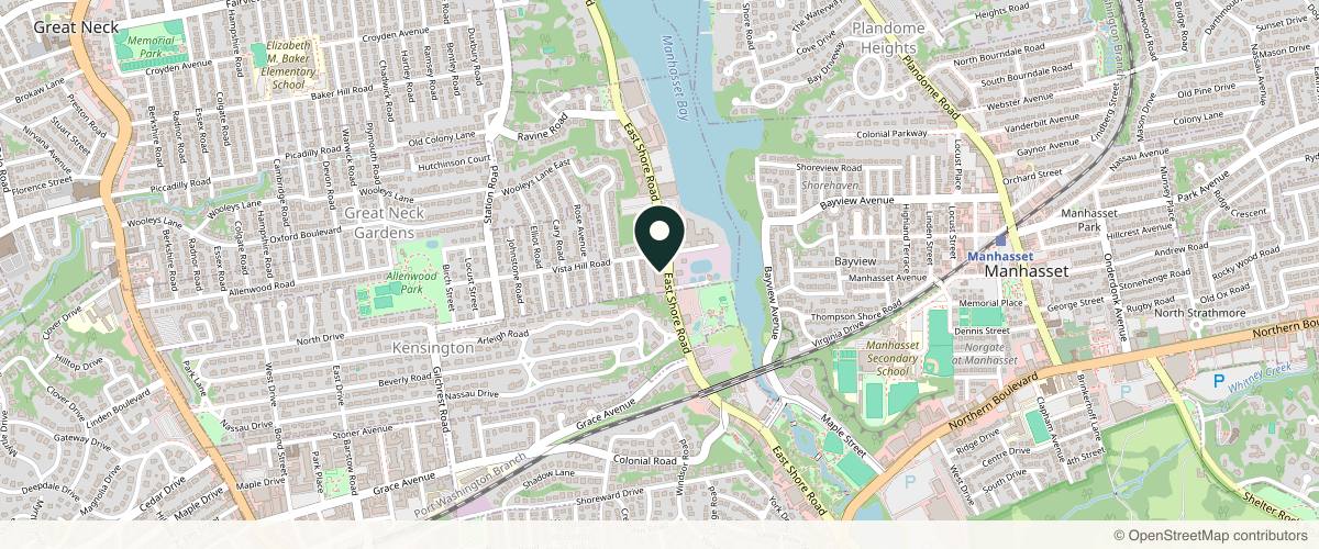 Map showing the exact location of Great Neck Medical Spa at 233 E Shore Rd #109, Great Neck, NY 11023, USA