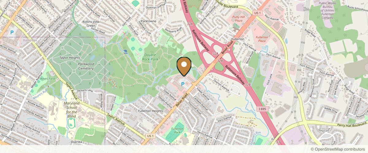 Map showing the exact location of Green Relief Health at 7690 Belair Rd Ste 1, Baltimore, MD 21236, USA