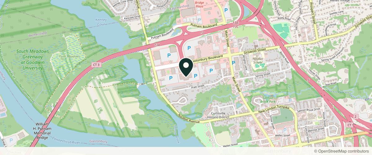 Map showing the exact location of Greenwich Medical Spa at Glastonbury at 140 Glastonbury Blvd #24, Glastonbury, CT 06033, USA