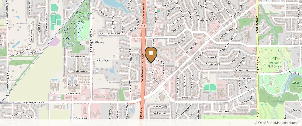 Map showing the exact location of Gretchen Caldwell NP Integrative Aesthetic Wellness at 917 Clocktower Dr #130, Springfield, IL 62704, USA