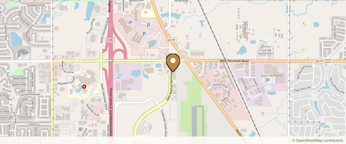 Map showing the exact location of Gudgel Aesthetics at 3501 24th Ave NW Ste 105, Norman, OK 73069, USA
