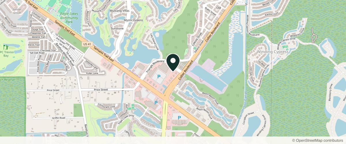 Map showing the exact location of Gulf Coast Medspa at 6845 Collier Blvd #103, Naples, FL 34114, USA