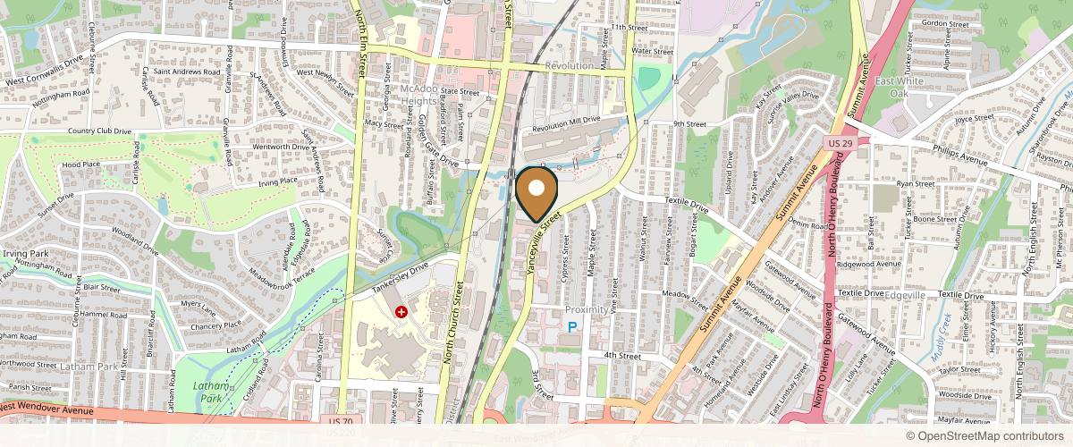 Map showing the exact location of H/K/B Cosmetic Surgery at 1591 Yanceyville St #100, Greensboro, NC 27405, USA
