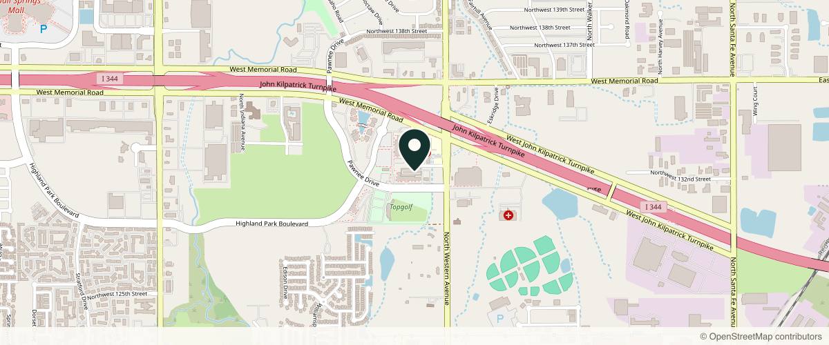 Map showing the exact location of H-MD Medical Spa - Chisholm Creek at 13230 Pawnee Dr #201, Oklahoma City, OK 73114, USA