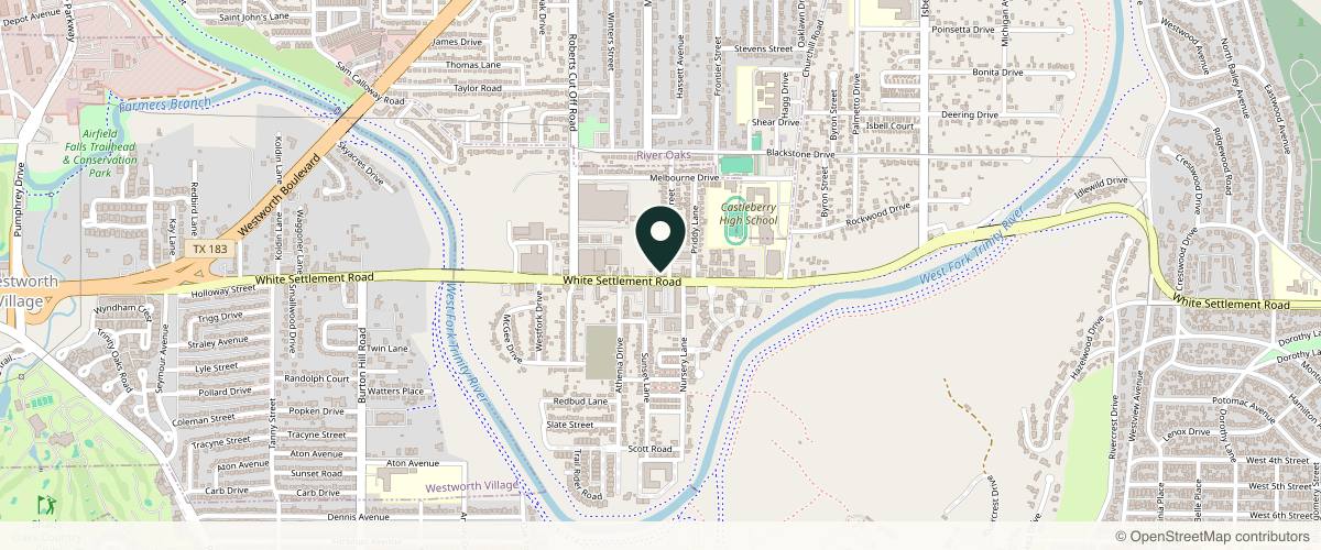 Map showing the exact location of H2 Wellness & MedSpa at 4900 White Settlement Rd, Fort Worth, TX 76114, USA