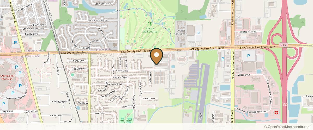Map showing the exact location of Hamilton Facial Plastic Surgery at 533 E County Line Rd #104, Greenwood, IN 46143, USA