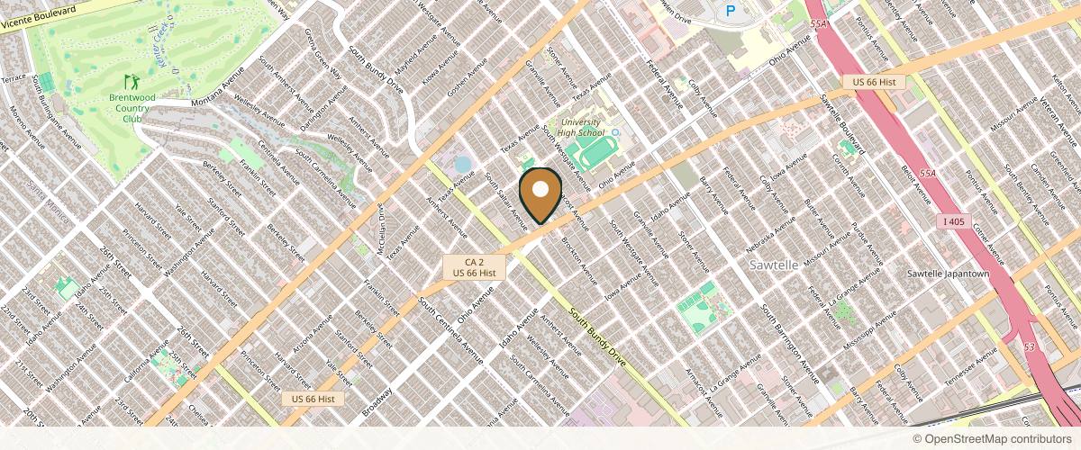 Map showing the exact location of Harmony Aesthetics Center at 11959 Santa Monica Blvd, Los Angeles, CA 90025, USA