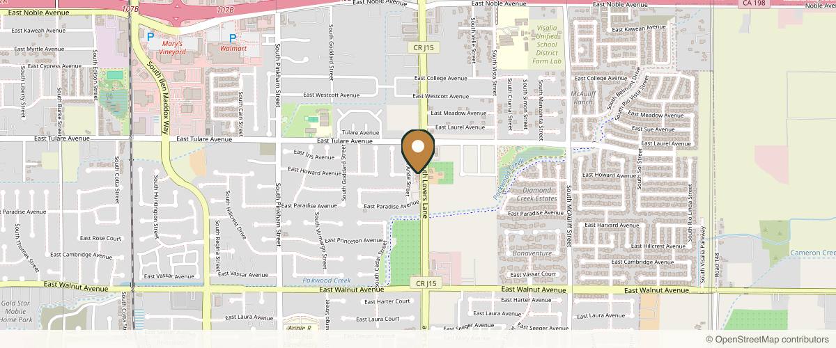 Map showing the exact location of Haus of Beauté Medical Spa at 1337 S Lovers Ln Ste B, Visalia, CA 93292, USA